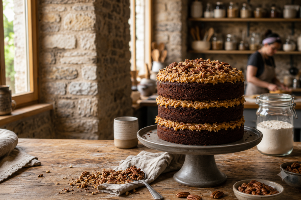 Classic Three-Layer German Chocolate Cake