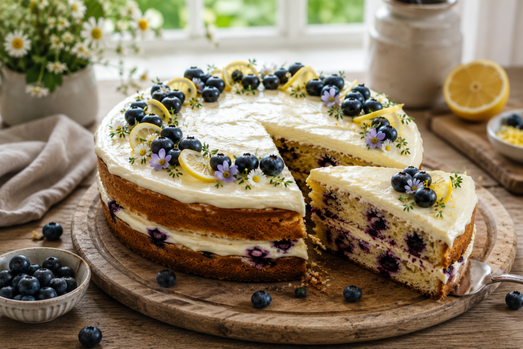 Lemon Blueberry Layer Cake